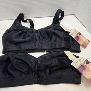 Vtg. NOS Two! Underscore JC PENNEY Plus Comfort Full Figure Support Bra 36B Blck